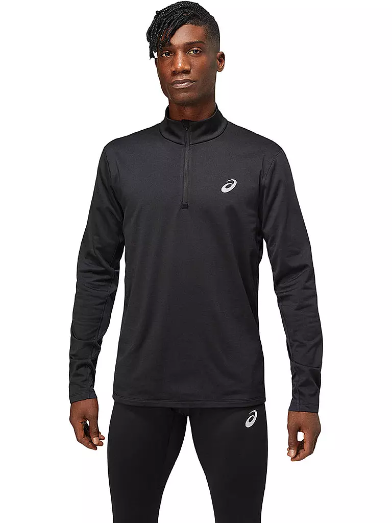 ASICS | Herren Laufshirt Core LS 1/2 Zip Winter | Noir