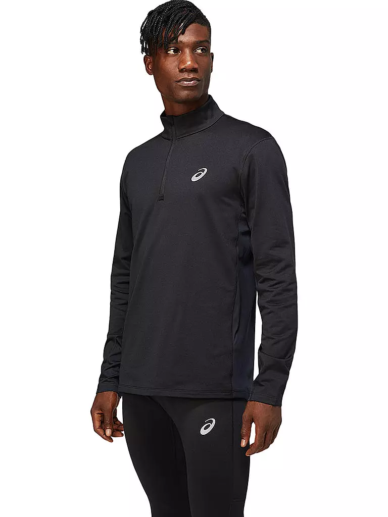 ASICS | Herren Laufshirt Core LS 1/2 Zip Winter | Noir