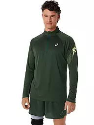 ASICS | Herren Laufshirt Icon LS 1/2 Zip | Olive