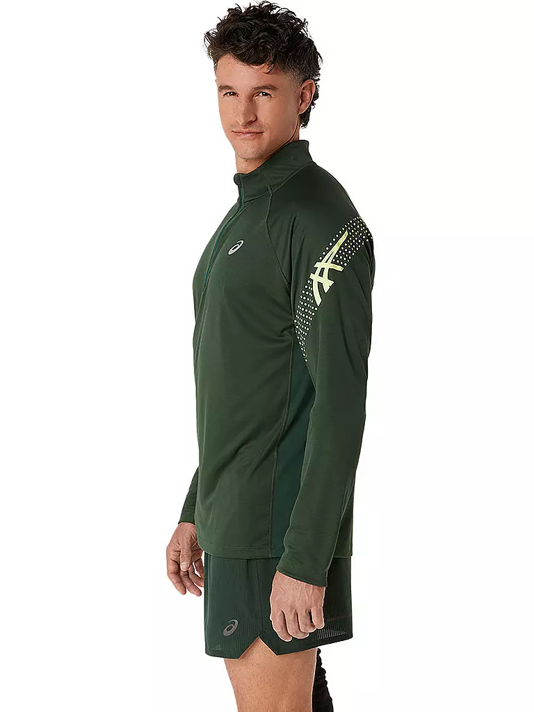 ASICS | Herren Laufshirt Icon LS 1/2 Zip | Olive