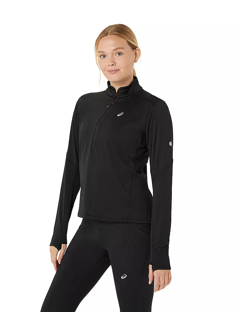 ASICS | Maillot de course à manches longues pour femme Road Winter 1/2 Zip | Noir