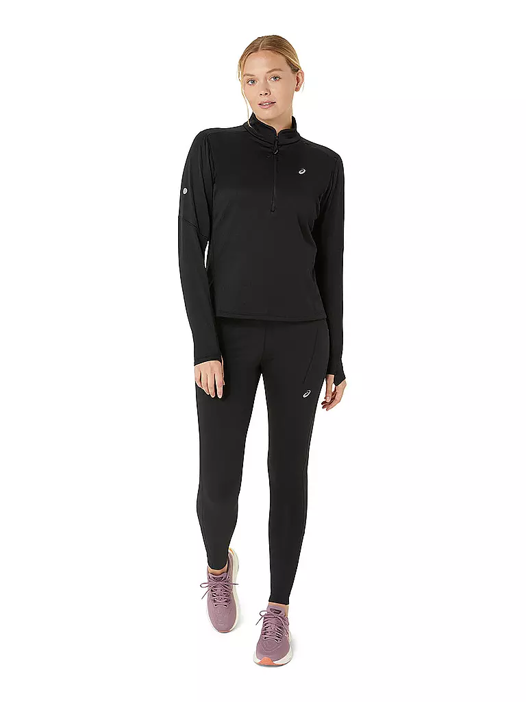 ASICS | Maillot de course à manches longues pour femme Road Winter 1/2 Zip | Noir