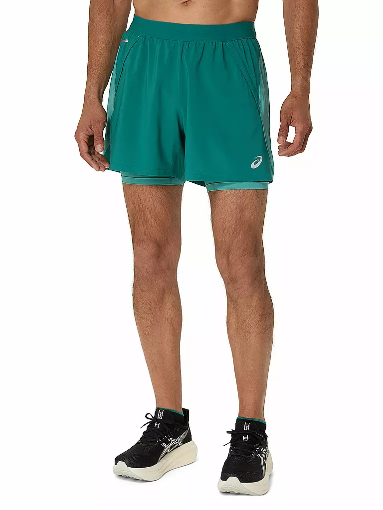 ASICS | Short de course 2 en 1 Road 5in pour homme | Pétrole