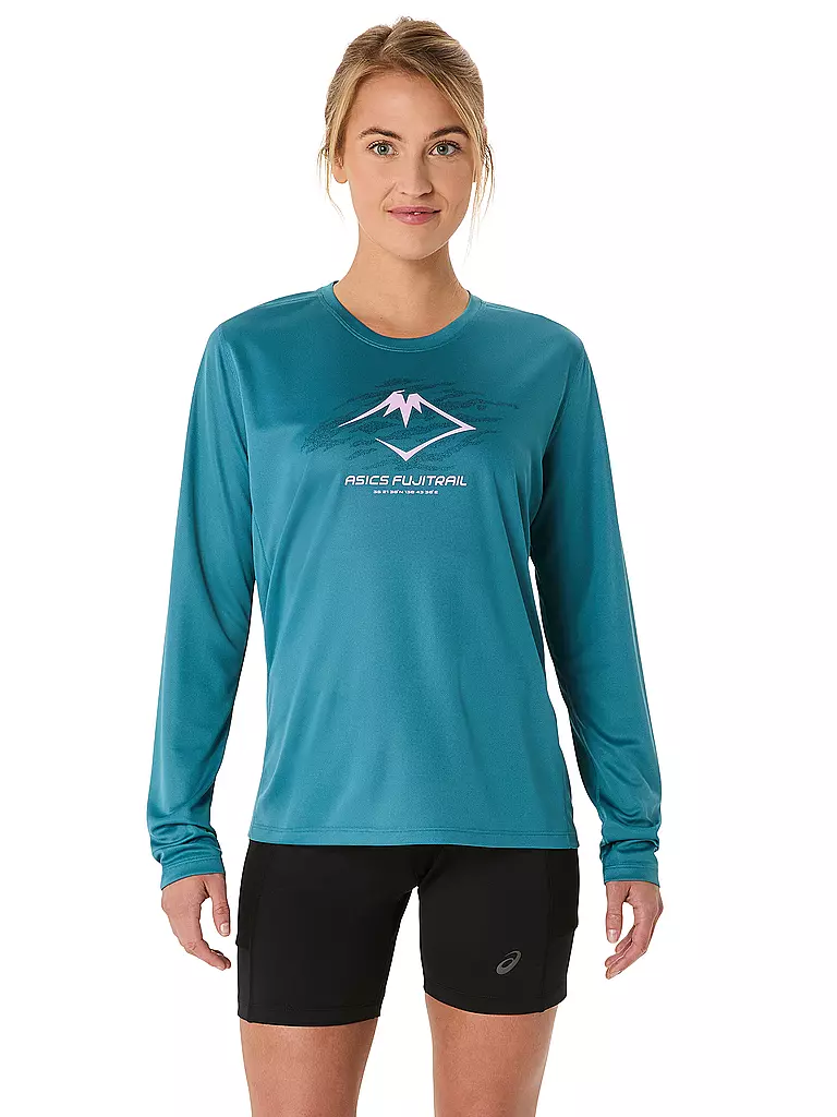 ASICS | T-shirt de course à manches longues Fujitrail Logo pour femmes | Pétrole