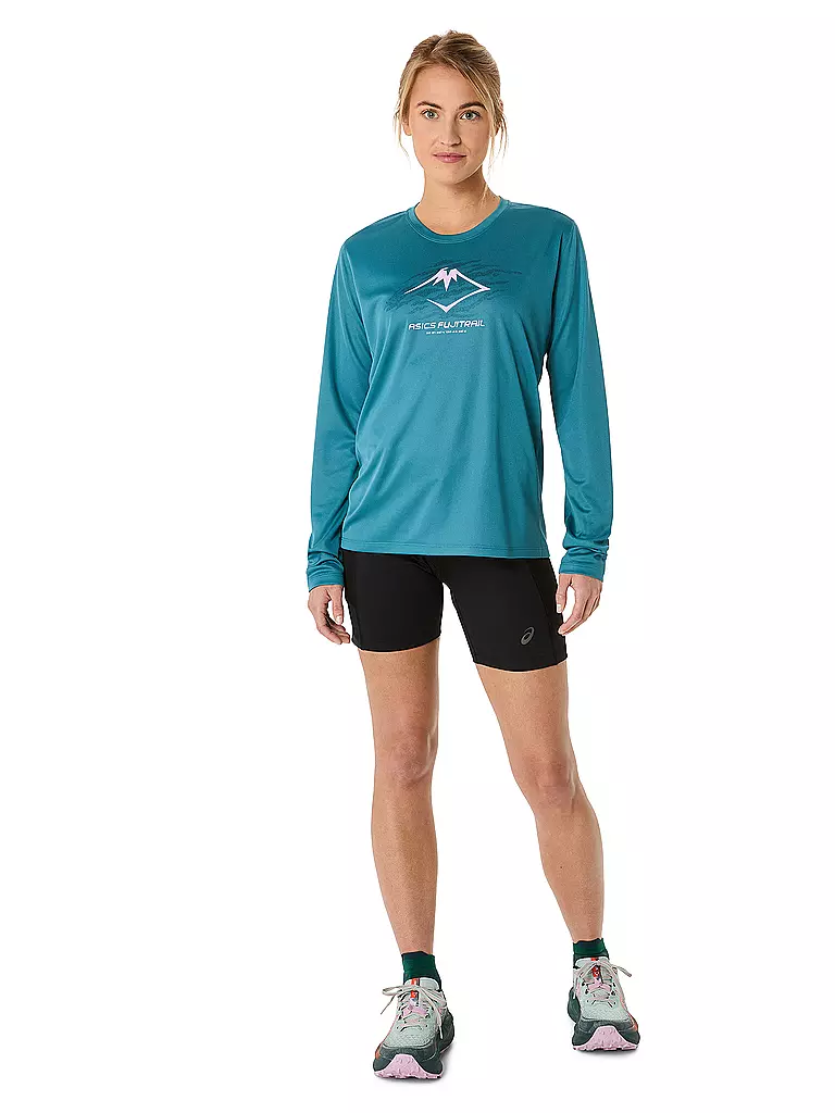 ASICS | T-shirt de course à manches longues Fujitrail Logo pour femmes | Pétrole