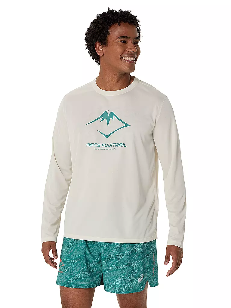 ASICS | T-shirt de course à manches longues Fujitrail Logo pour hommes | Blanc