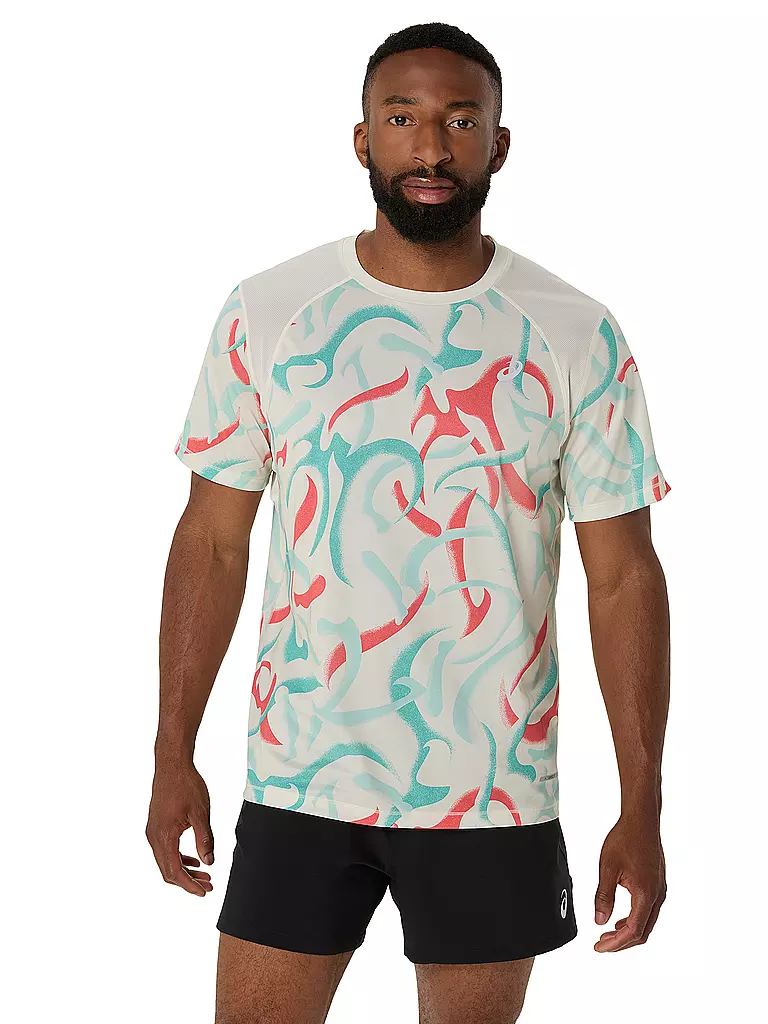 ASICS | T-shirt de course pour hommes Road All Over Print SS Top | Multicolore