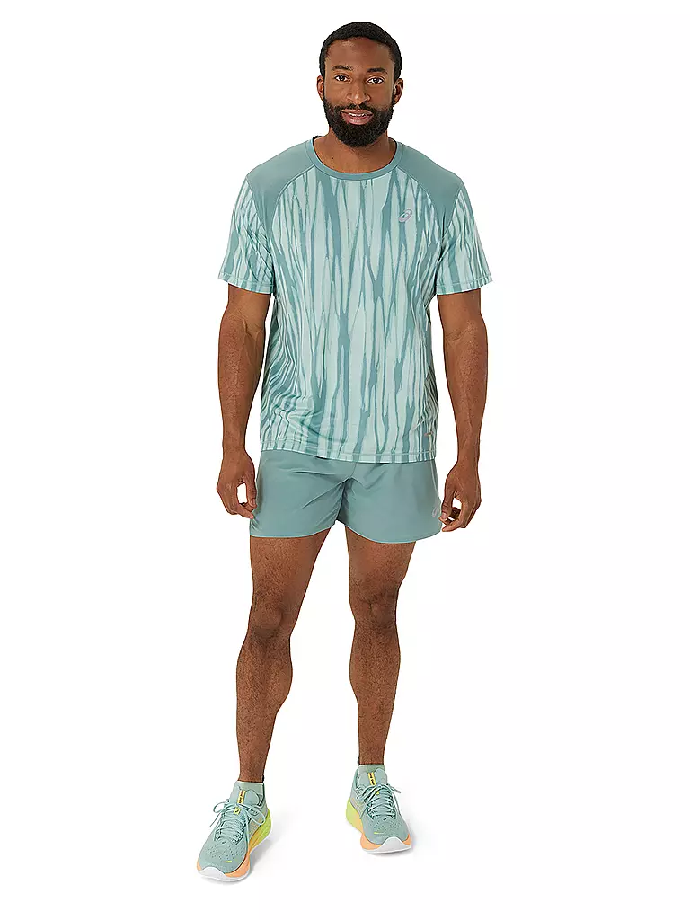 ASICS | T-shirt de course pour hommes Road All Over Print SS Top | Bleu clair