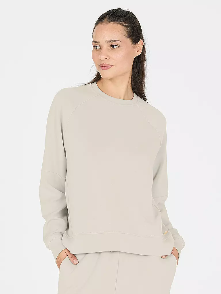 ATHLECIA | Sweat-shirt de sport pour femmes Jacey à col rond | Beige