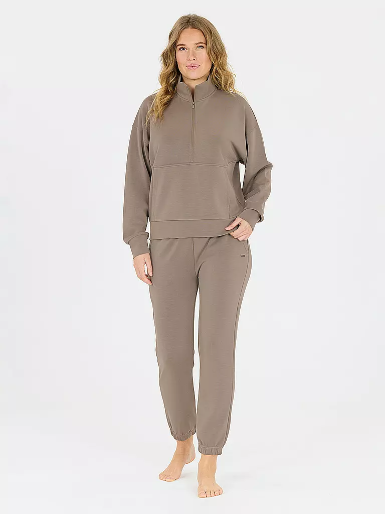 ATHLECIA | Sweat-shirt Femme Jillnana Demi-Zip | Olive