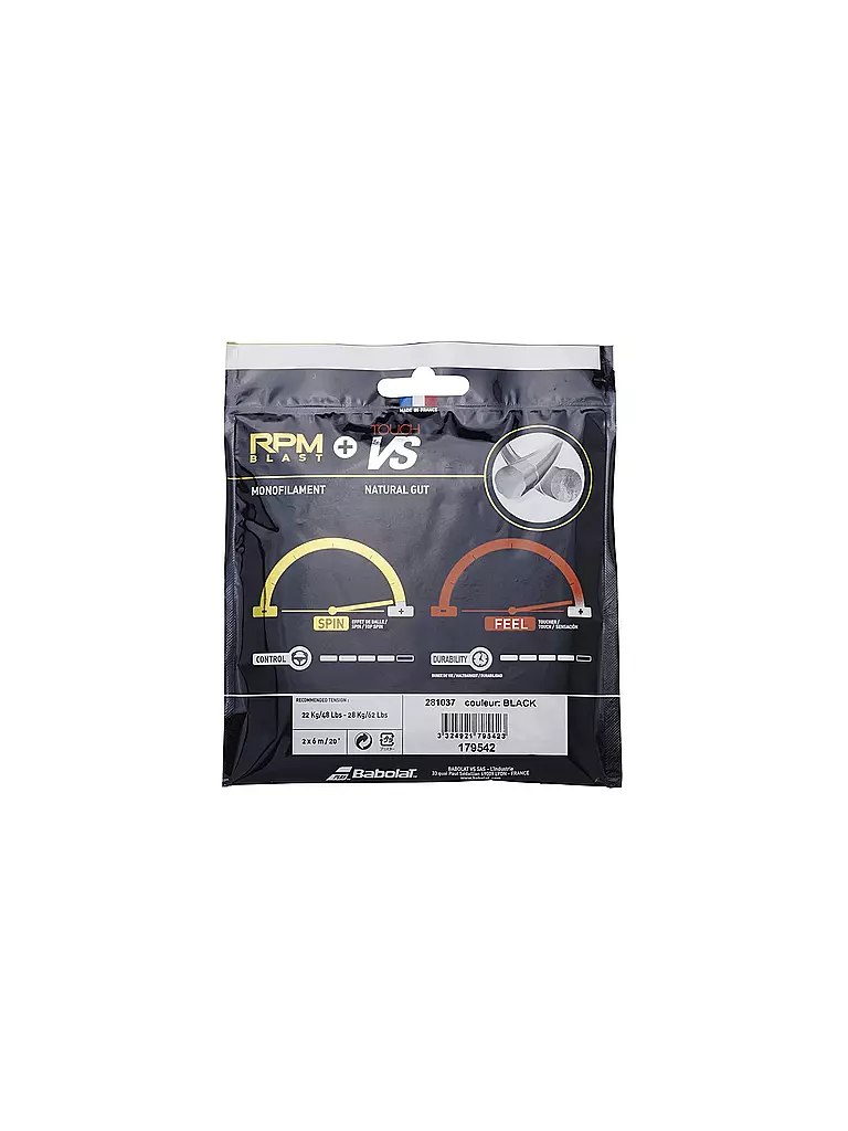 BABOLAT | Tennissaite RPM Blast 125 + Touch VS 130 | Noir