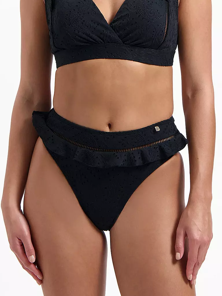 BEACHLIFE | Bas de bikini femme Black Embroidery | Noir