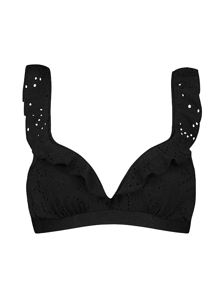 BEACHLIFE | Haut de bikini femme Black Embroidery | Noir