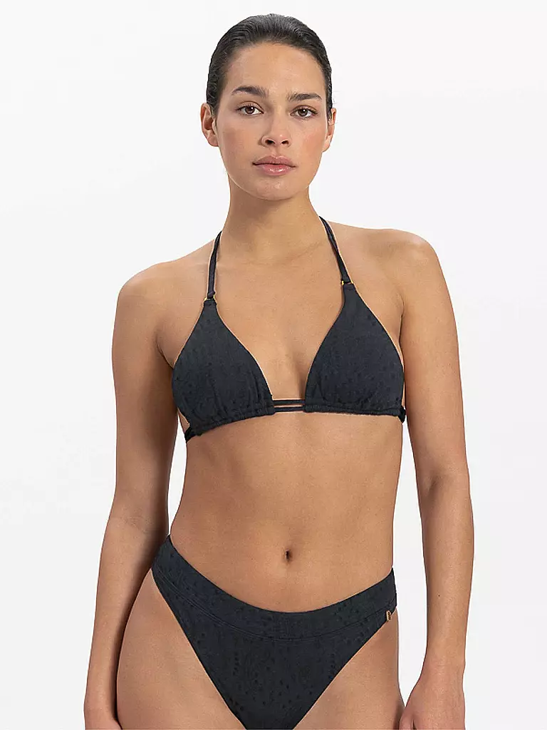 BEACHLIFE | Haut de bikini femme Black Embroidery | Noir