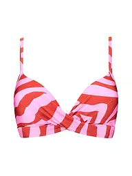 BEACHLIFE | Haut de bikini torsadé Pink Zebra pour femmes | Rose vif