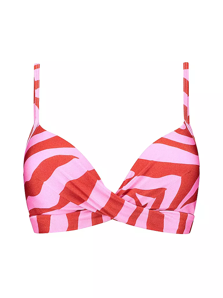 BEACHLIFE | Haut de bikini torsadé Pink Zebra pour femmes | Rose vif