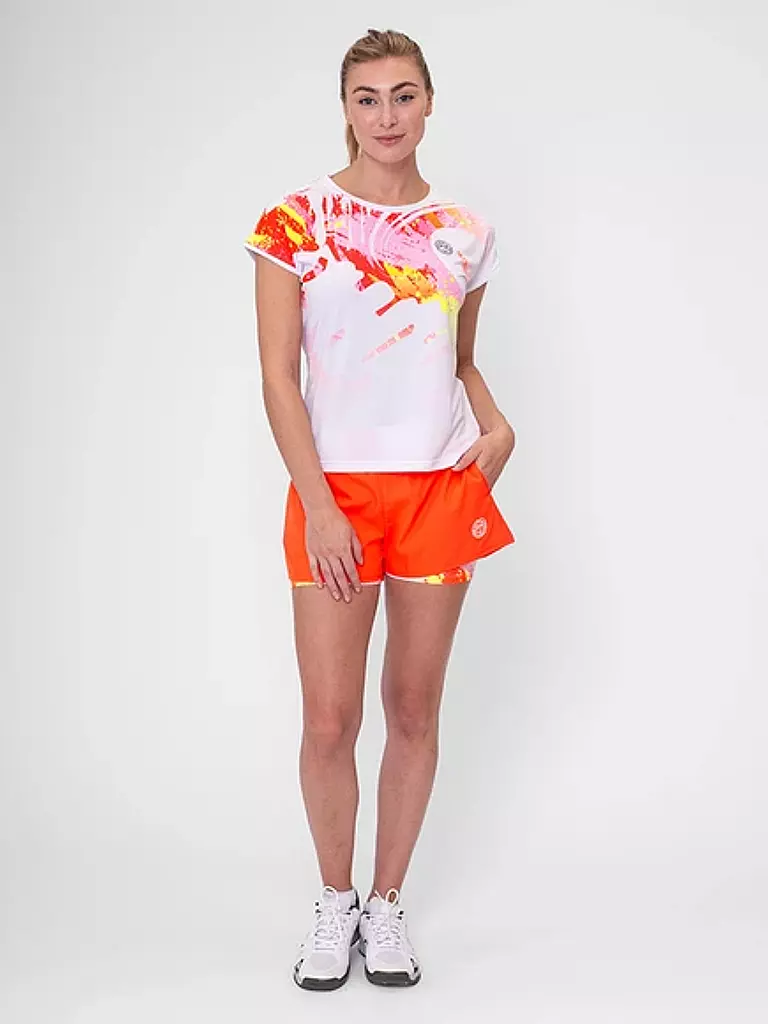 BIDI BADU | Damen 2in1 Tennisshort Wild Arts Printed | Rouge