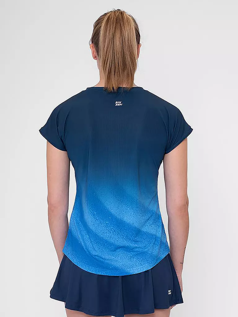 BIDI BADU | Damen Tennisshirt Beach Spirit Capsleeve | Bleu foncé