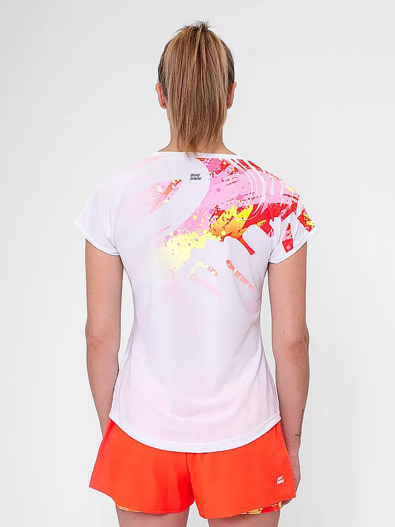 BIDI BADU | Damen Tennisshirt Wild Arts Capsleeve | Blanc