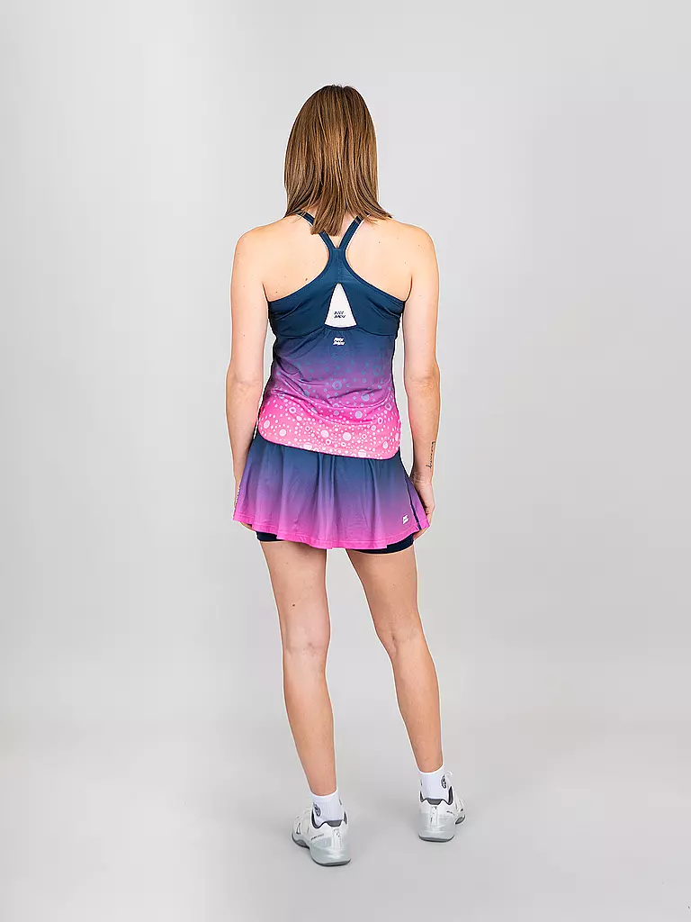 BIDI BADU | Damen Tennisskort Colortwist Printed Wavy | Bleu foncé