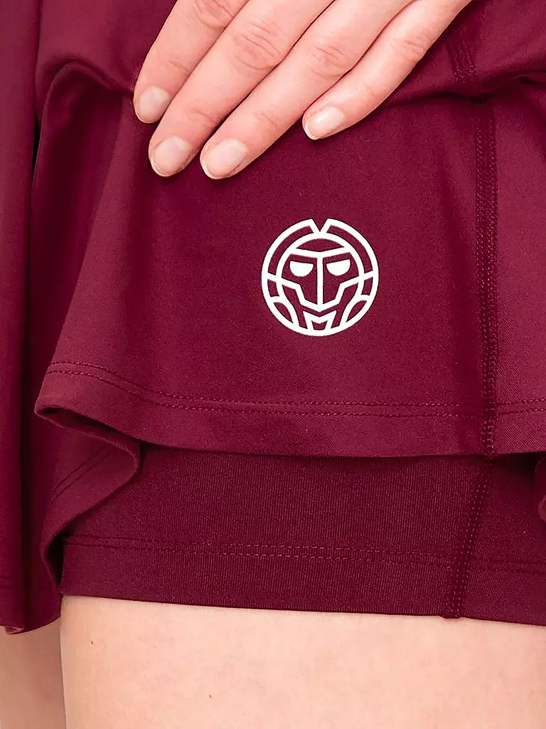 BIDI BADU | Damen Tennisskort Protected Leafs Wavy | Rouge foncé