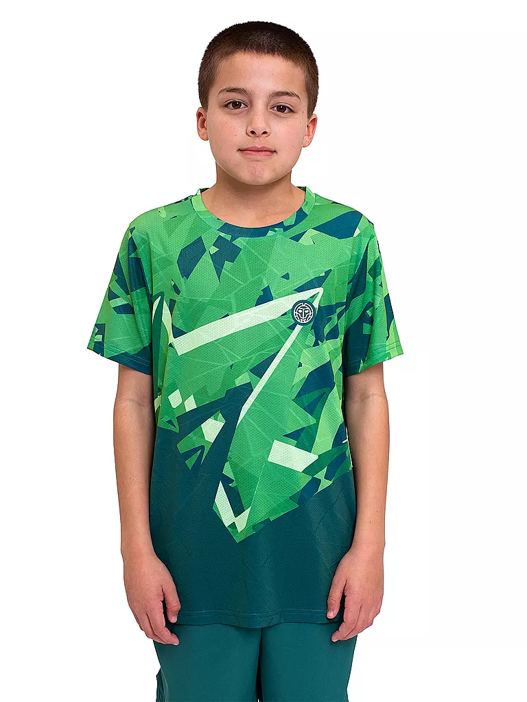 BIDI BADU | Jungen Tennisshirt Spike | Vert foncé