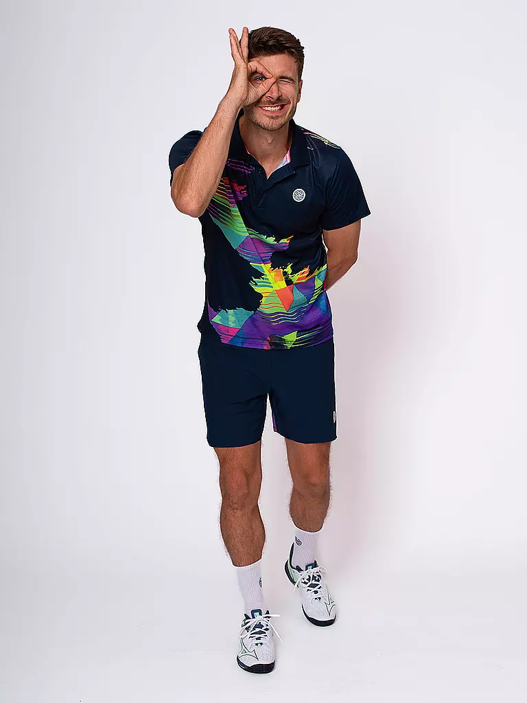 BIDI BADU | Polo de tennis Kaleido pour hommes | Bleu foncé