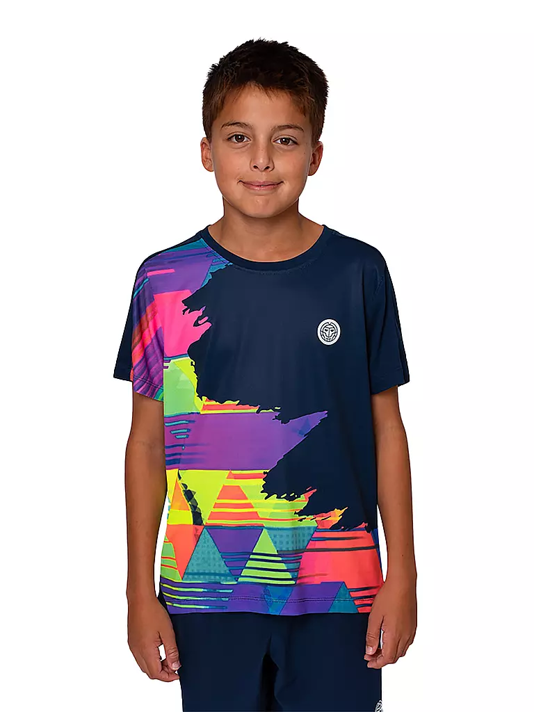 BIDI BADU | T-shirt de tennis Kaleido pour garçons | Bleu foncé