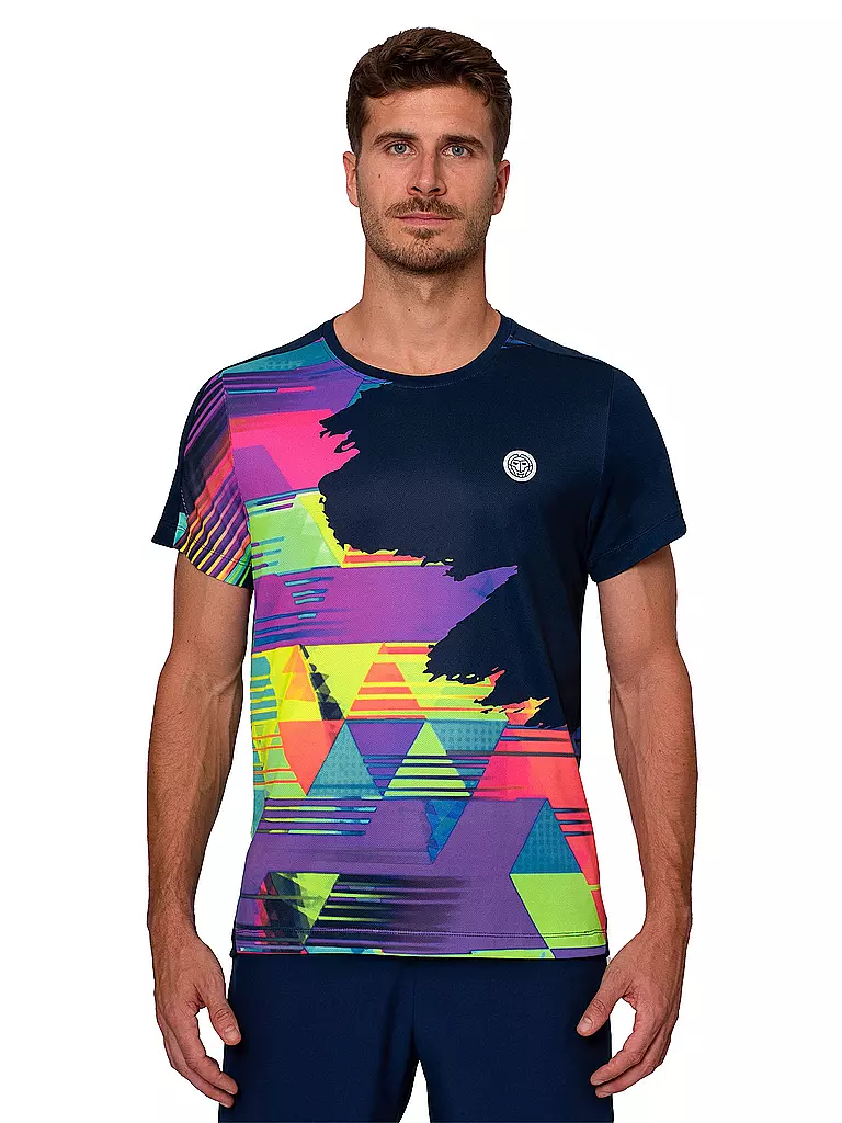 BIDI BADU | T-shirt de tennis Kaleido pour hommes | Bleu foncé