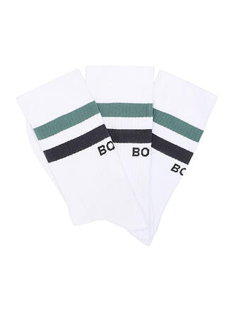 BJÖRN BORG | Chaussettes de tennis montantes Classic Crew Stripe pour homme, lot de 3