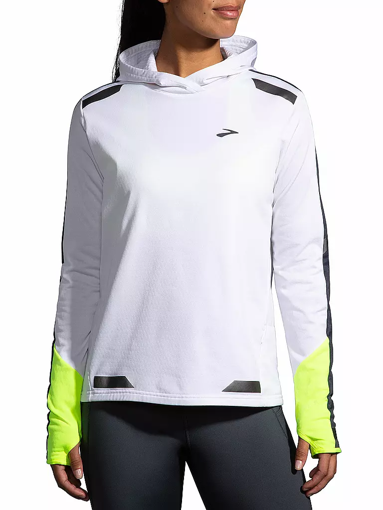 BROOKS | Damen Laufhoodie Run Visible Thermal | Blanc