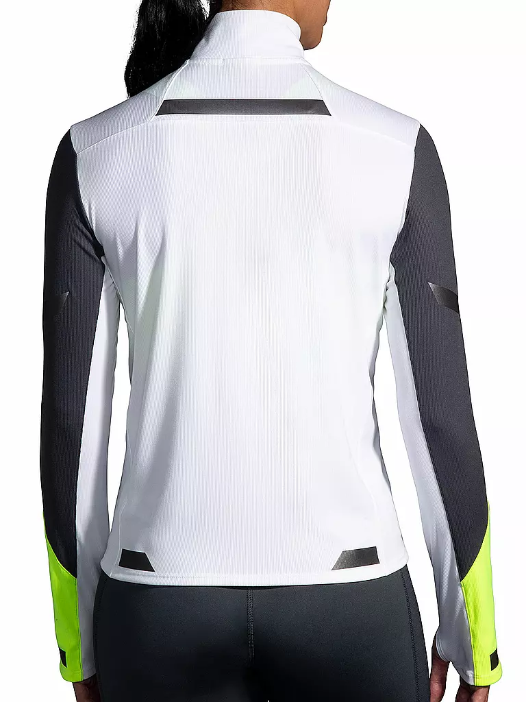 BROOKS | Damen Laufshirt Run Visible 1/2 Zip | Blanc