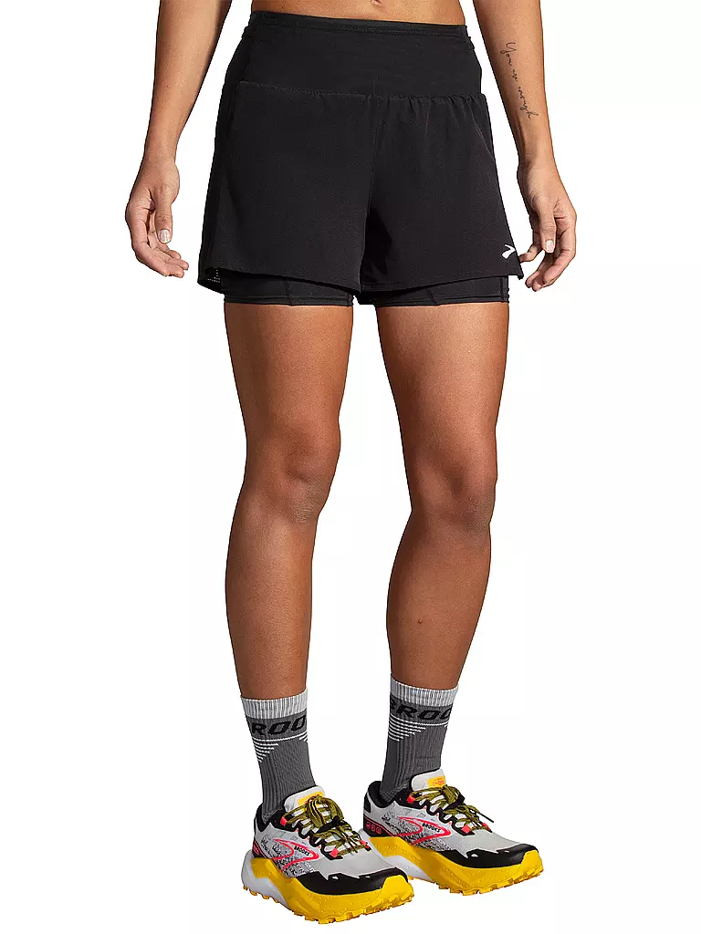 BROOKS | Damen Laufshort Hight Point 2in1 2.0 | Noir