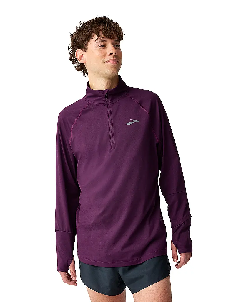 BROOKS | Herren Lauf Zipshirt Dash 3.0 | Rouge foncé