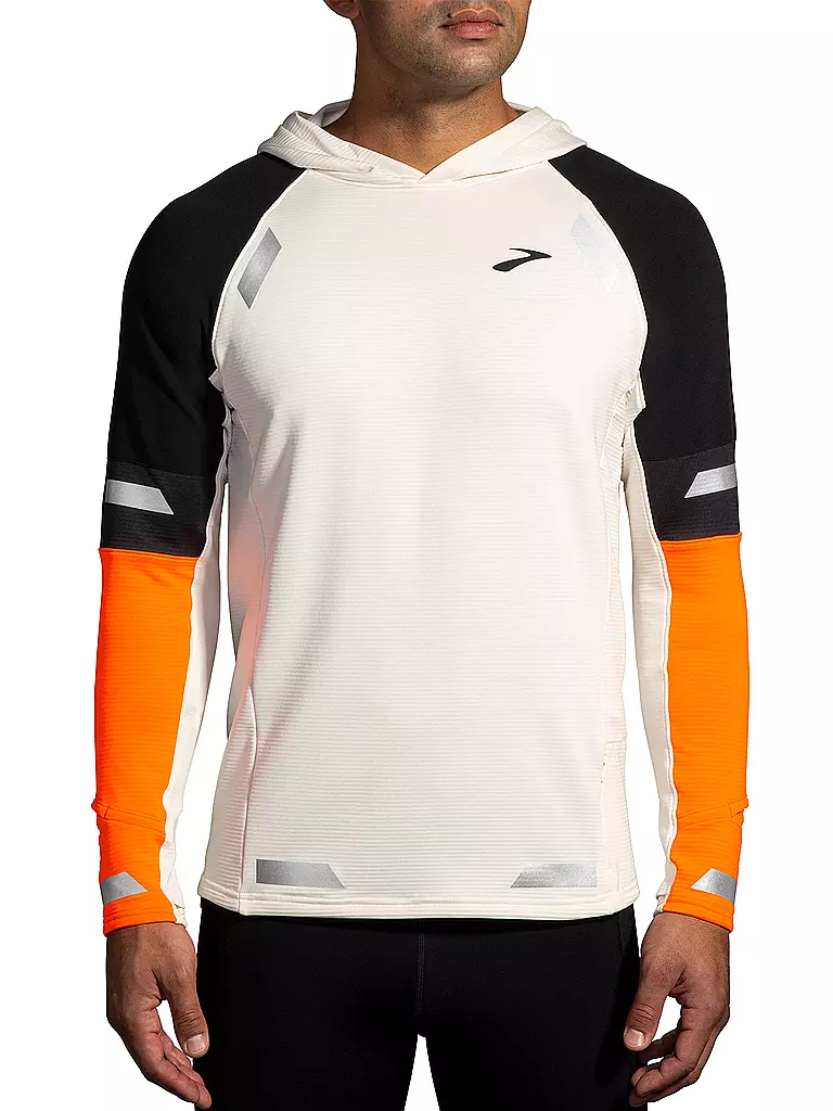 BROOKS | Hoodie de course thermique Run Visible 2.0 pour homme | Blanc
