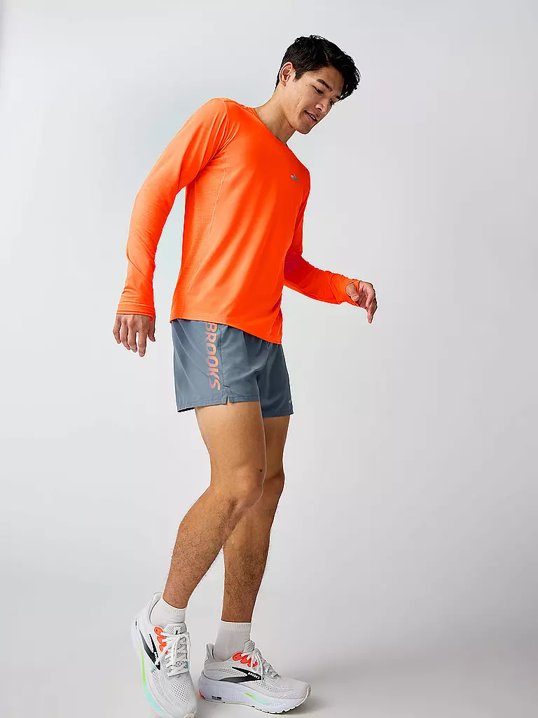 BROOKS | Short de course Journey 5 pouces pour hommes | Gris