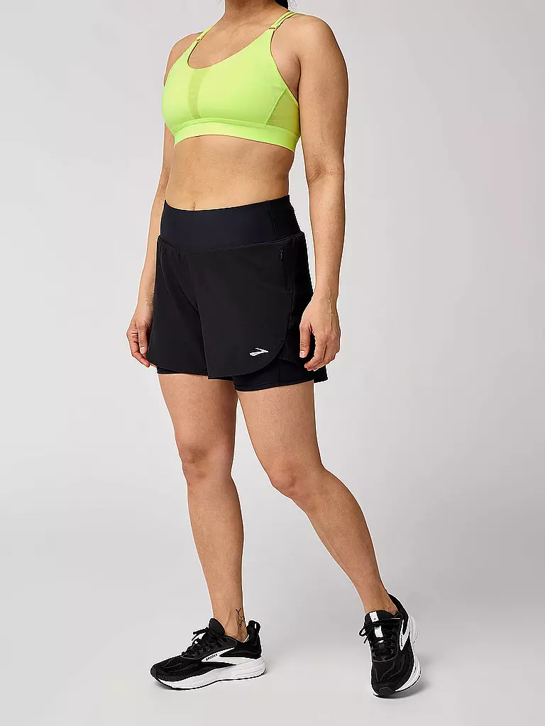 BROOKS | Short de course pour femmes Chaser 5 2en1 2.0 | Noir