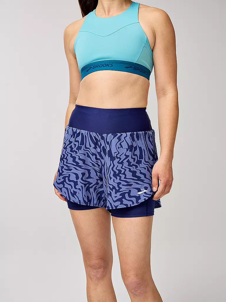 BROOKS | Short de course pour femmes Chaser 5 2en1 2.0 | Bleu