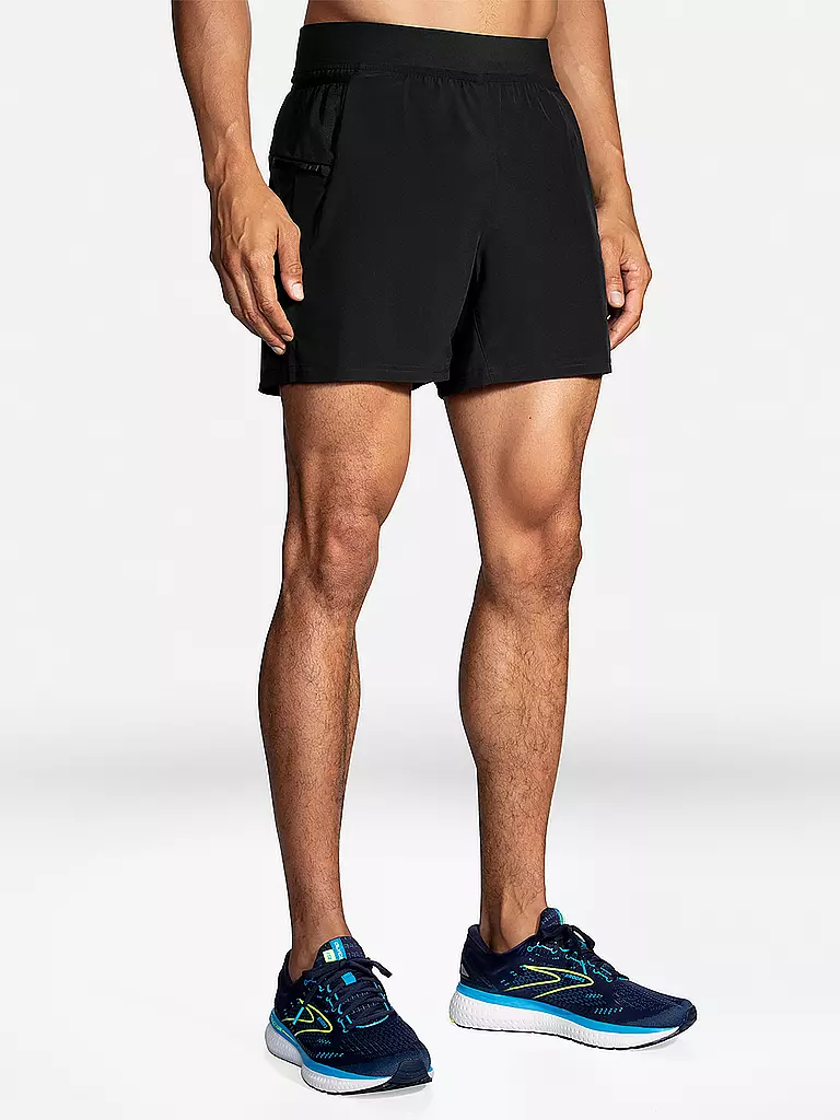 BROOKS | Short de course pour hommes Trail Sherpa 5 2en1 | Noir