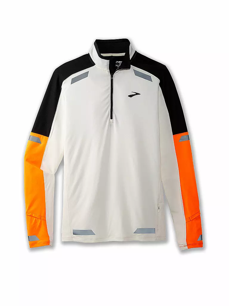 BROOKS | T-shirt de course Visible 17" à fermeture éclair pour homme | Blanc