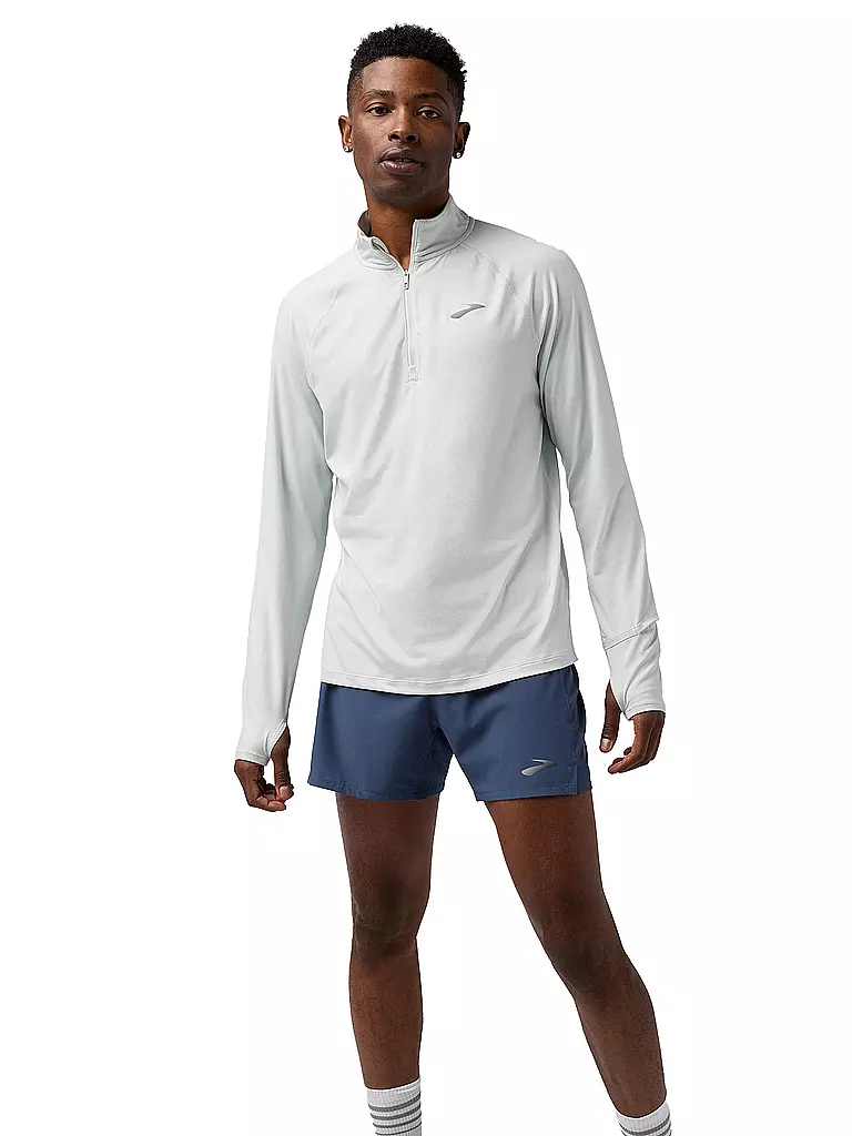 BROOKS | Zipshirt de course pour homme Dash 3.0 | Gris clair