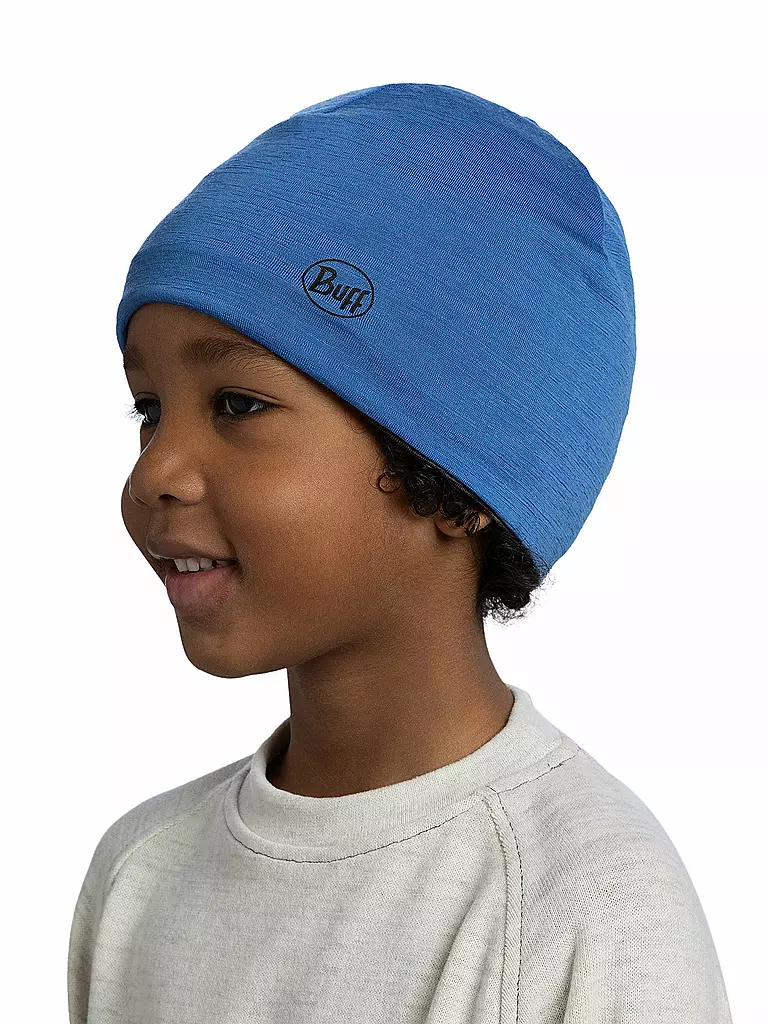 BUFF | Bonnet enfant en laine mérinos légère | Bleu