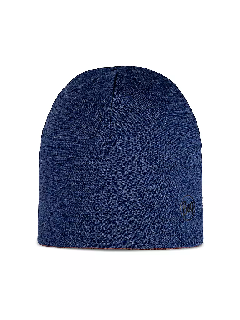 BUFF | Bonnet enfant réversible en mérinos léger | Bleu foncé