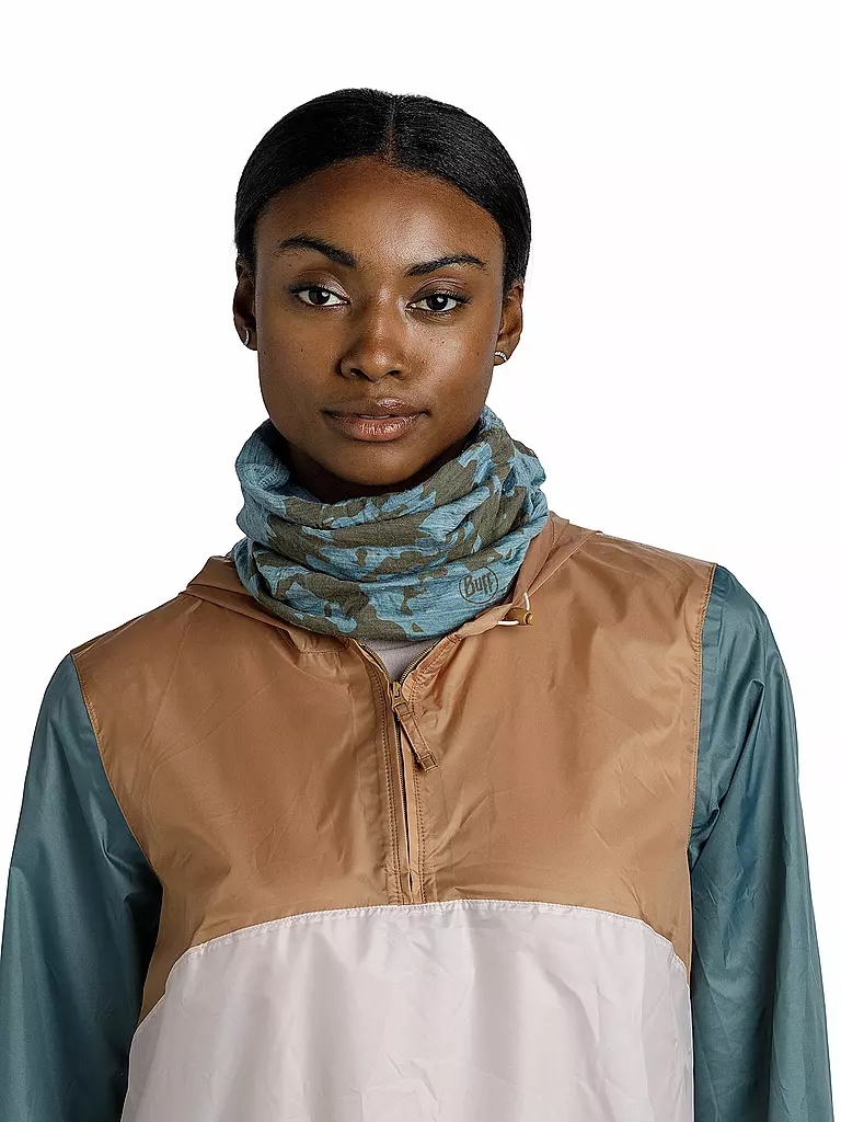 BUFF | Multifunktionstuch Merino Lightweight Print | Pétrole
