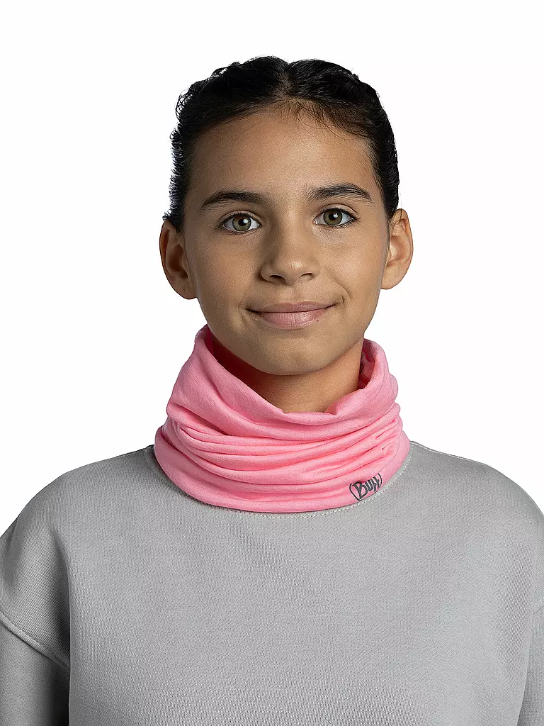 BUFF | Tour de cou multifonctionnel enfant en laine mérinos légère | Rose