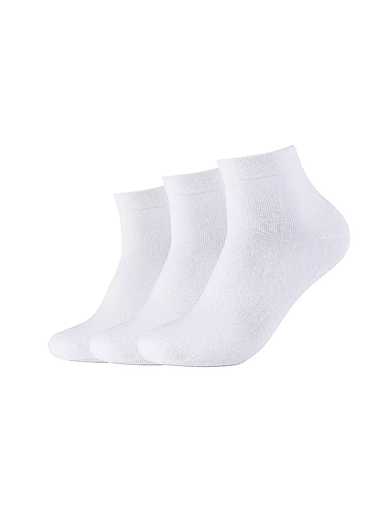 CAMANO | Chaussettes courtes, paquet de 3 | Blanc