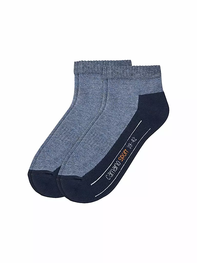 CAMANO | Chaussettes courtes de sport pour femmes Quarter Coolmax, paquet de 2 | Bleu