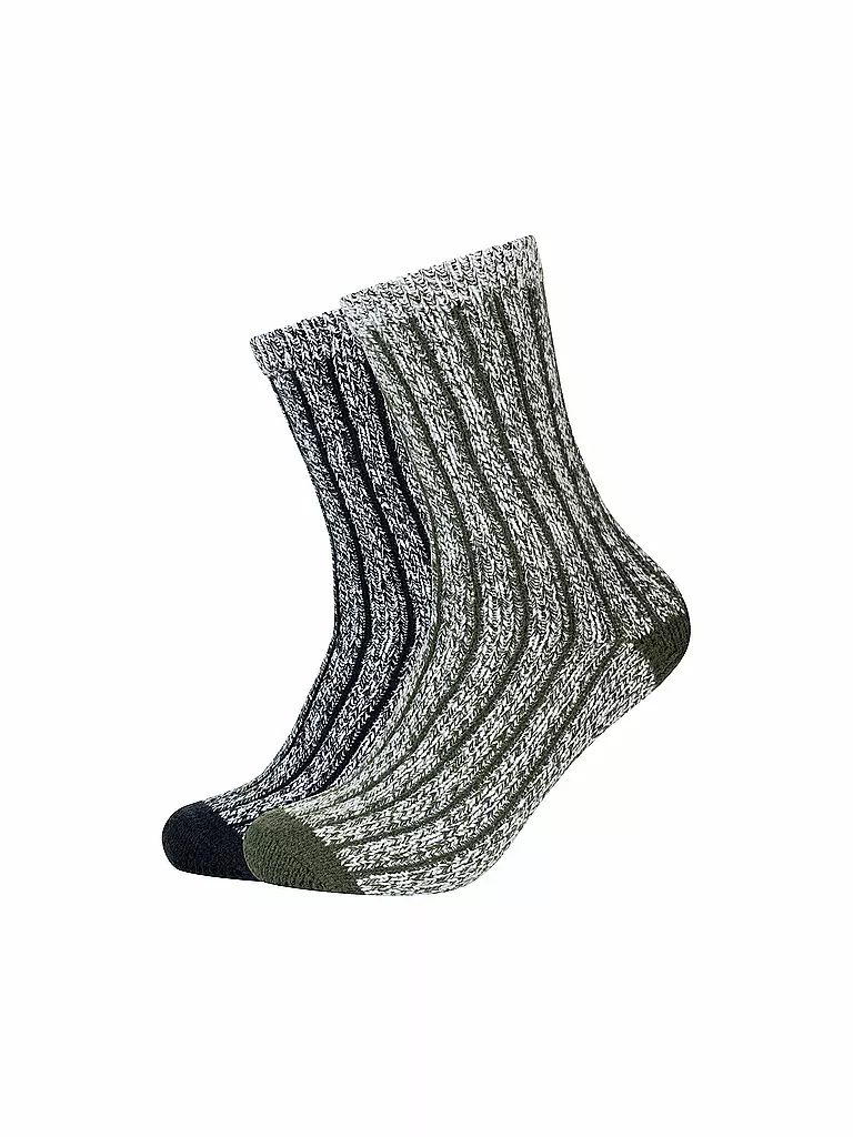 CAMANO | Chaussettes de loisirs homme Cosy Mouline, lot de 2 | Vert foncé