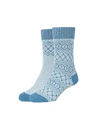 CAMANO | Chaussettes de loisirs pour femmes Cosy Jacquard, lot de 2 | Bleu