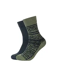 CAMANO | Chaussettes douillettes homme Cosy, lot de 2 | Vert foncé
